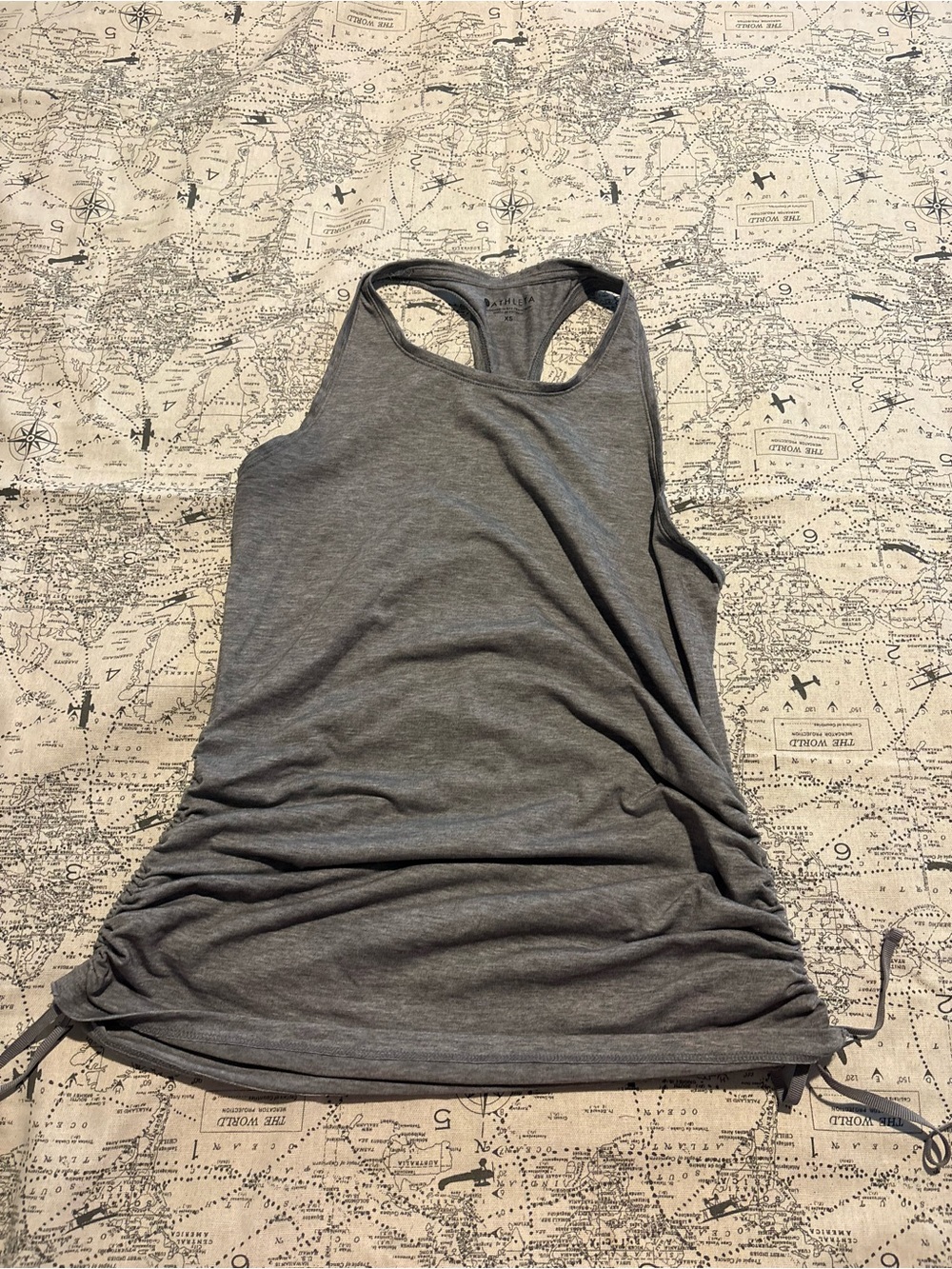 Athleta Gray Racerback Tank with Side Ruching